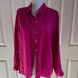 J. Jill Vibrant Pink Button-Down Shirt
